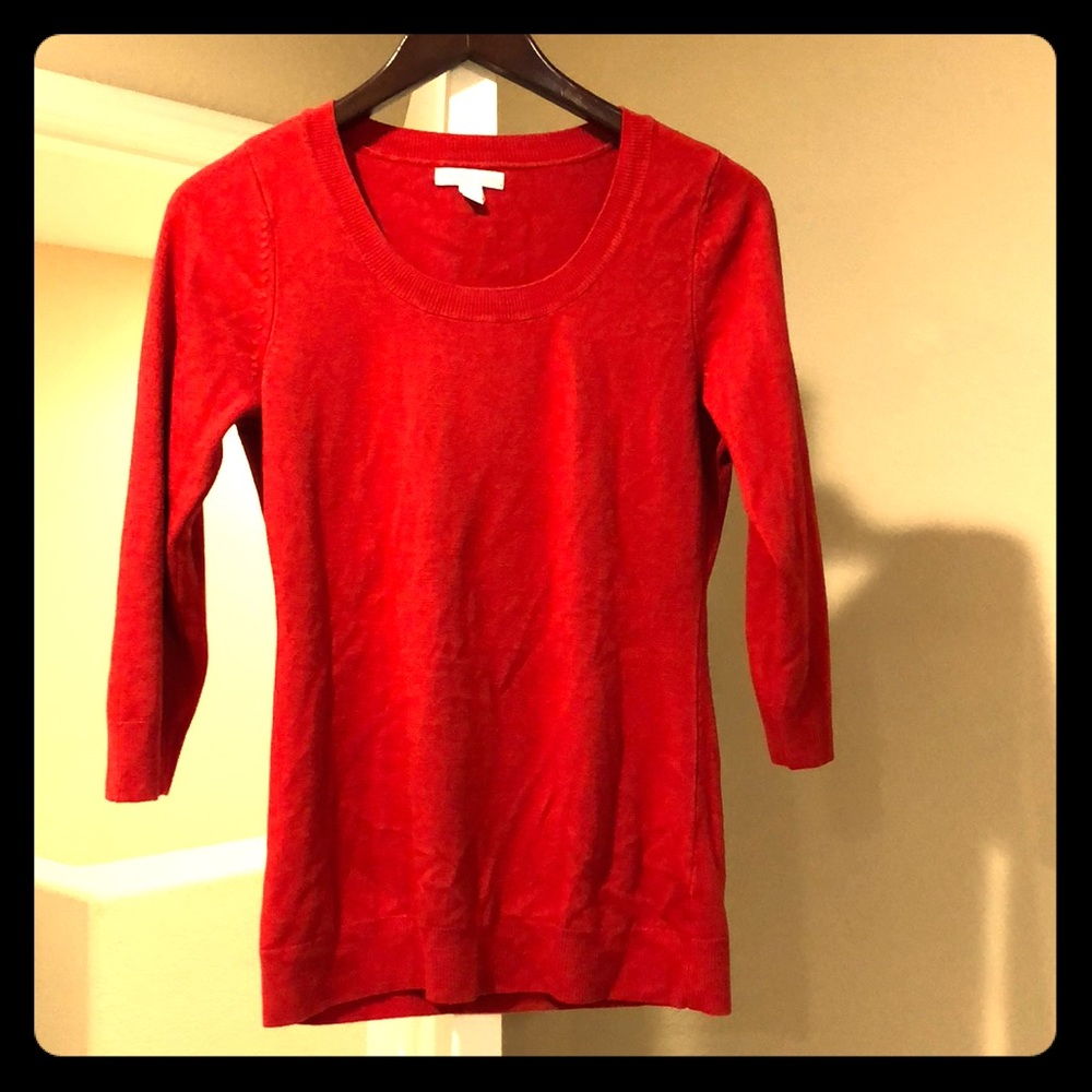 Red 3/4 Sleeve Sweater
